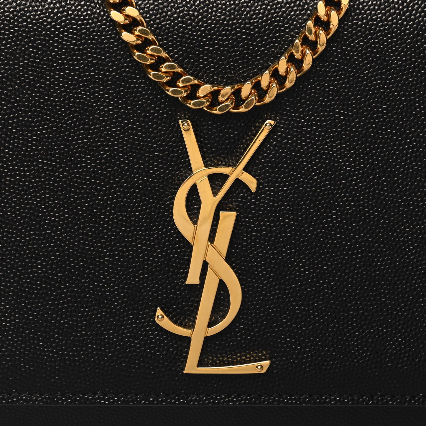 Grain De Poudre Medium Classic Monogram Kate Satchel Black