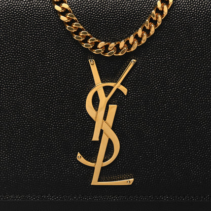 Saint Laurent Grain De Poudre Medium Classic Monogram Kate Satchel Black 7 of 9