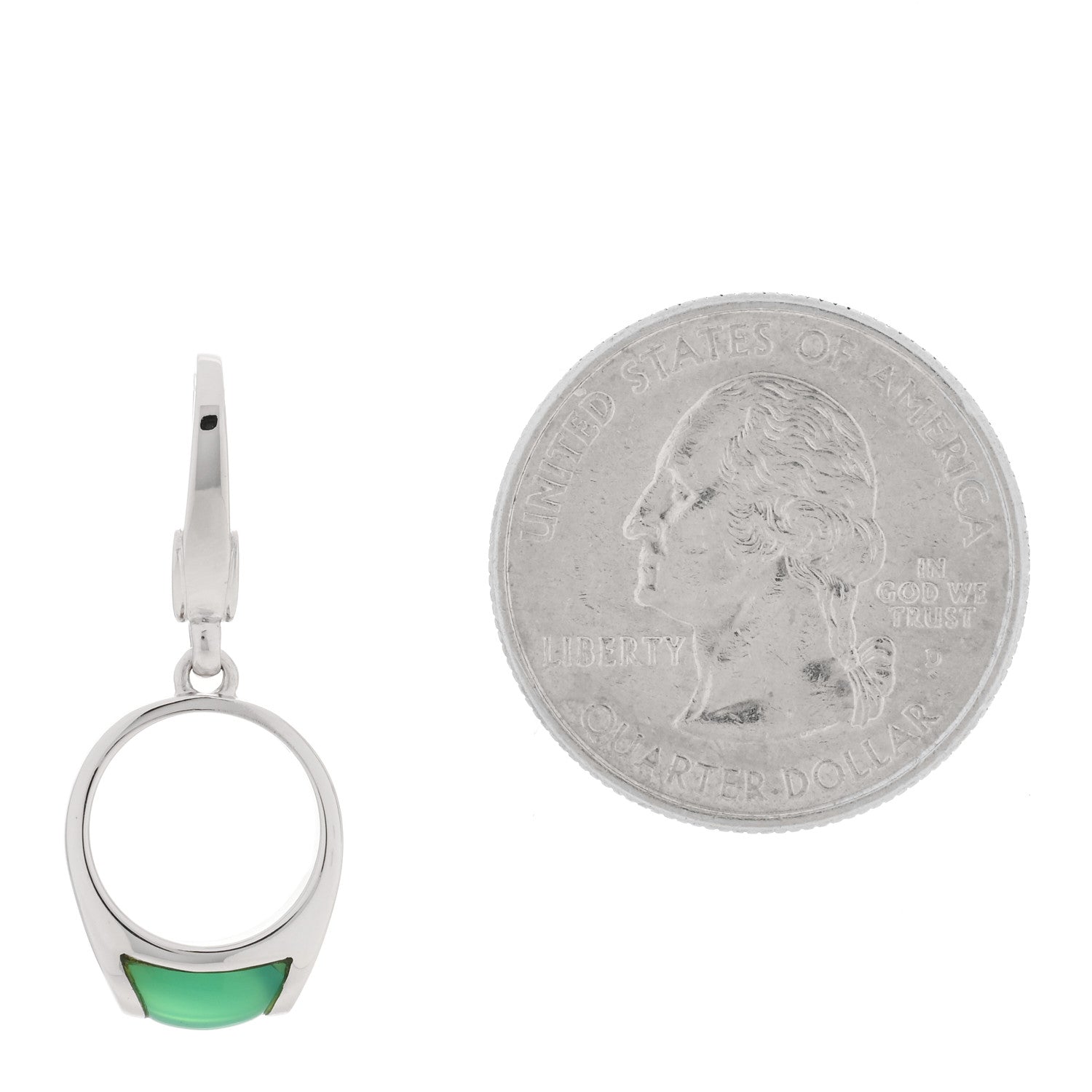 Bulgari 18K White Gold Chalcedony Tronchetto Charm Pendant 2 of 3