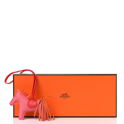 Hermes Milo Lambskin Grigri Rodeo Bag Charm PM Rose Azalee Orange Poppy Rouge Indien 6 of 6
