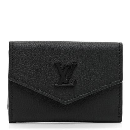 Louis Vuitton Calfskin Lockmini Wallet Black 1 of 7