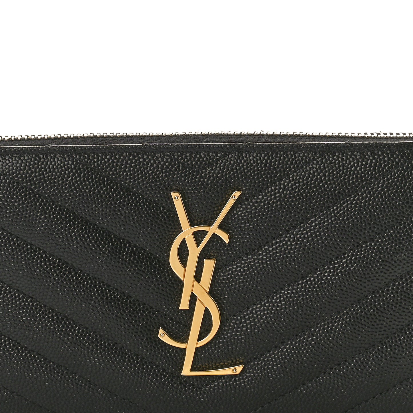 Grain De Poudre Matelasse Chevron Monogram Zip Around Wallet Black