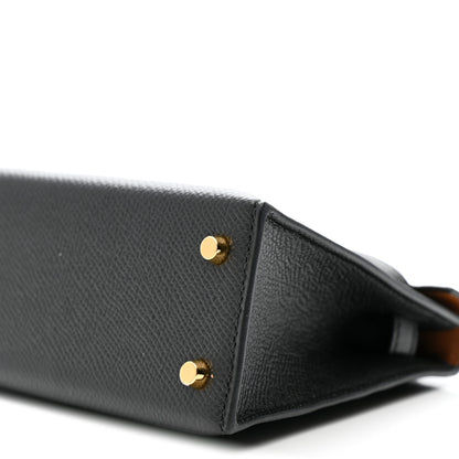 Hermes Epsom Horseshoe Mini Kelly Sellier 20 Black Gold 10 of 12