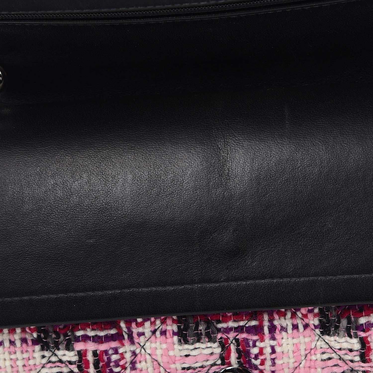 Chanel Tweed Quilted Medium Double Flap Pink Black 10 of 12