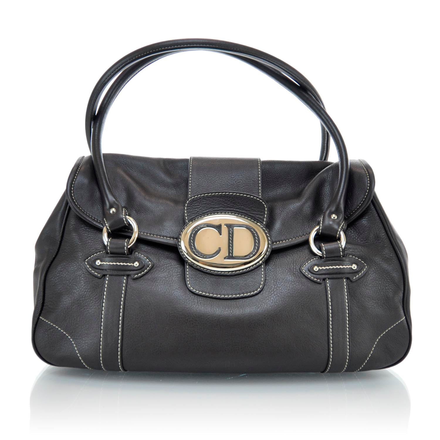 Christian Dior Leather Saint Germain Flap Bag Brown 1 of 10