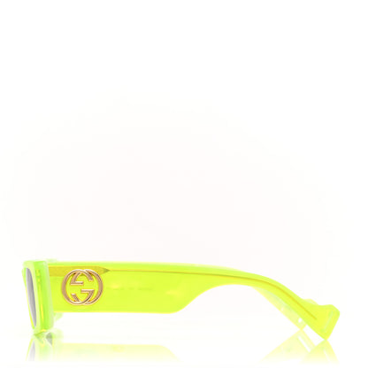 Gucci Acetate Rectangular Sunglasses GG0516S Fluorescent Yellow 3 of 7
