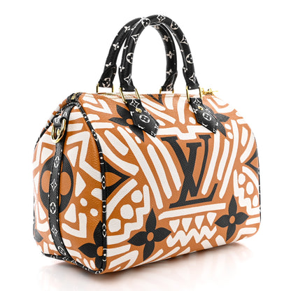 Louis Vuitton Monogram Giant Crafty Speedy Bandouliere 25 Creme Caramel 3 of 9