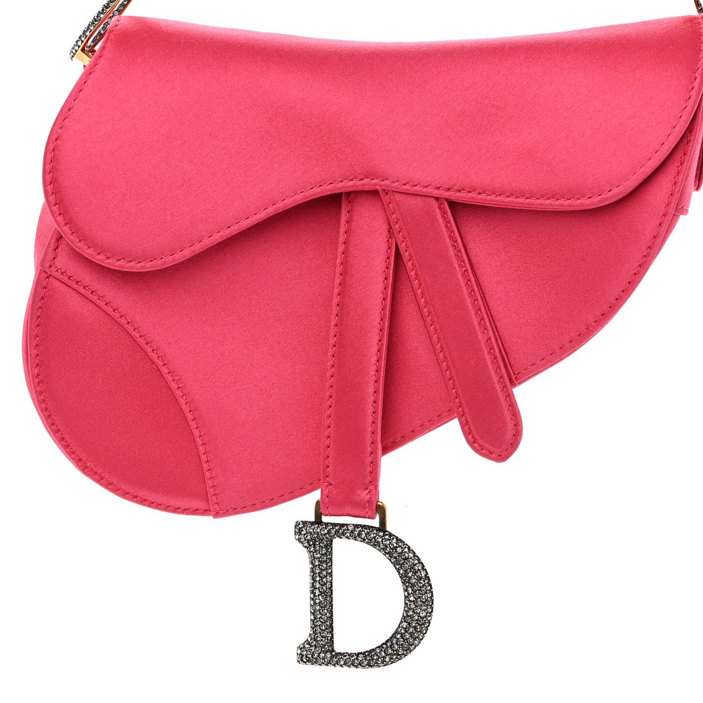 Satin Crystal Mini Saddle Bag Light Shock