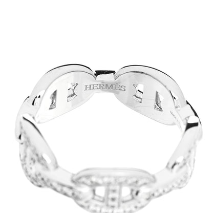 Hermes 18K White Gold Diamond PM d'Ancre Enchainee Ring 53 6.5 4 of 8