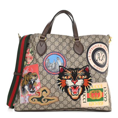 Gucci Soft GG Supreme Monogram Courrier Medium Crossbody Tote Beige New Acero 1 of 12