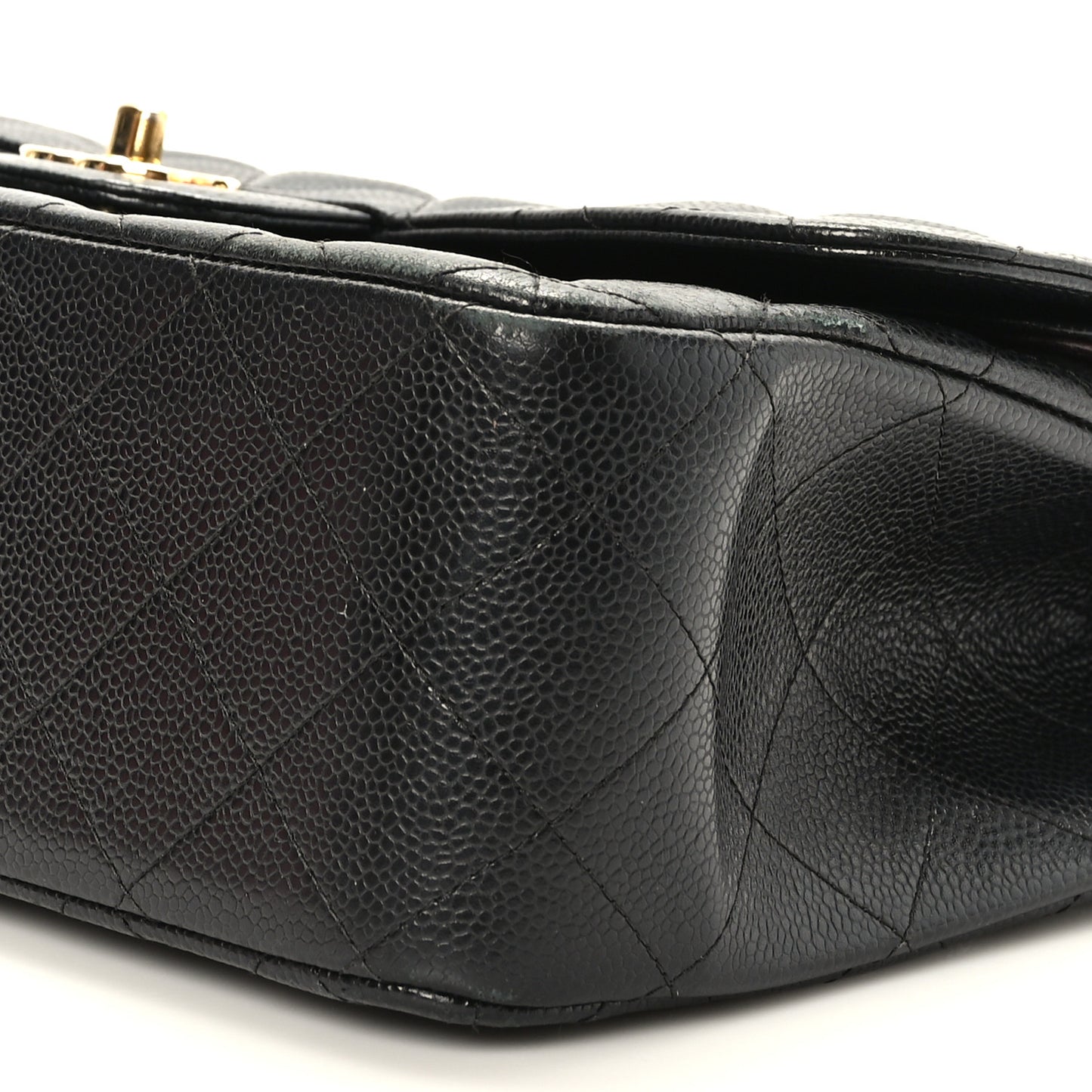 Caviar Quilted Jumbo Double Flap Black