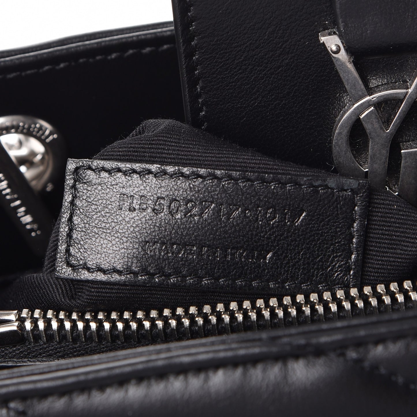 Calfskin Y Quilted Monogram Small Loulou Shopper Black