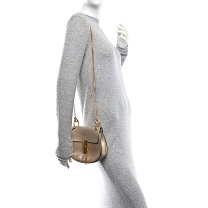 Chloe Metallic Grained Goatskin Nano Drew Shoulder Bag  Abstract Gold 2 of 9