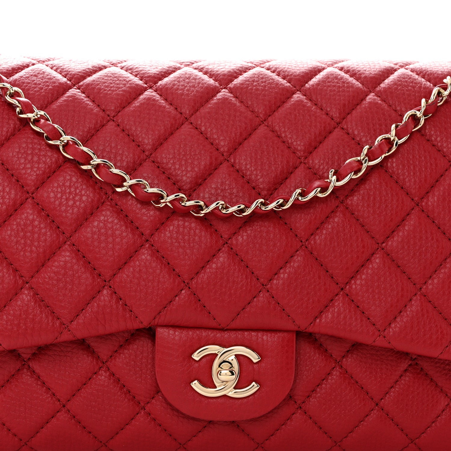 Chanel Metallized Calfskin Quilted Small XXL Travel Flap Bag Red 8 of 10