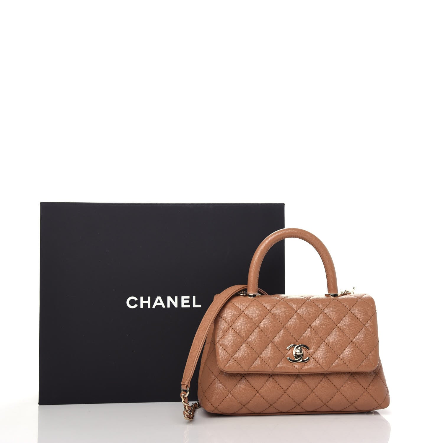 Chanel Caviar Quilted Mini Coco Handle Flap Brown 10 of 10