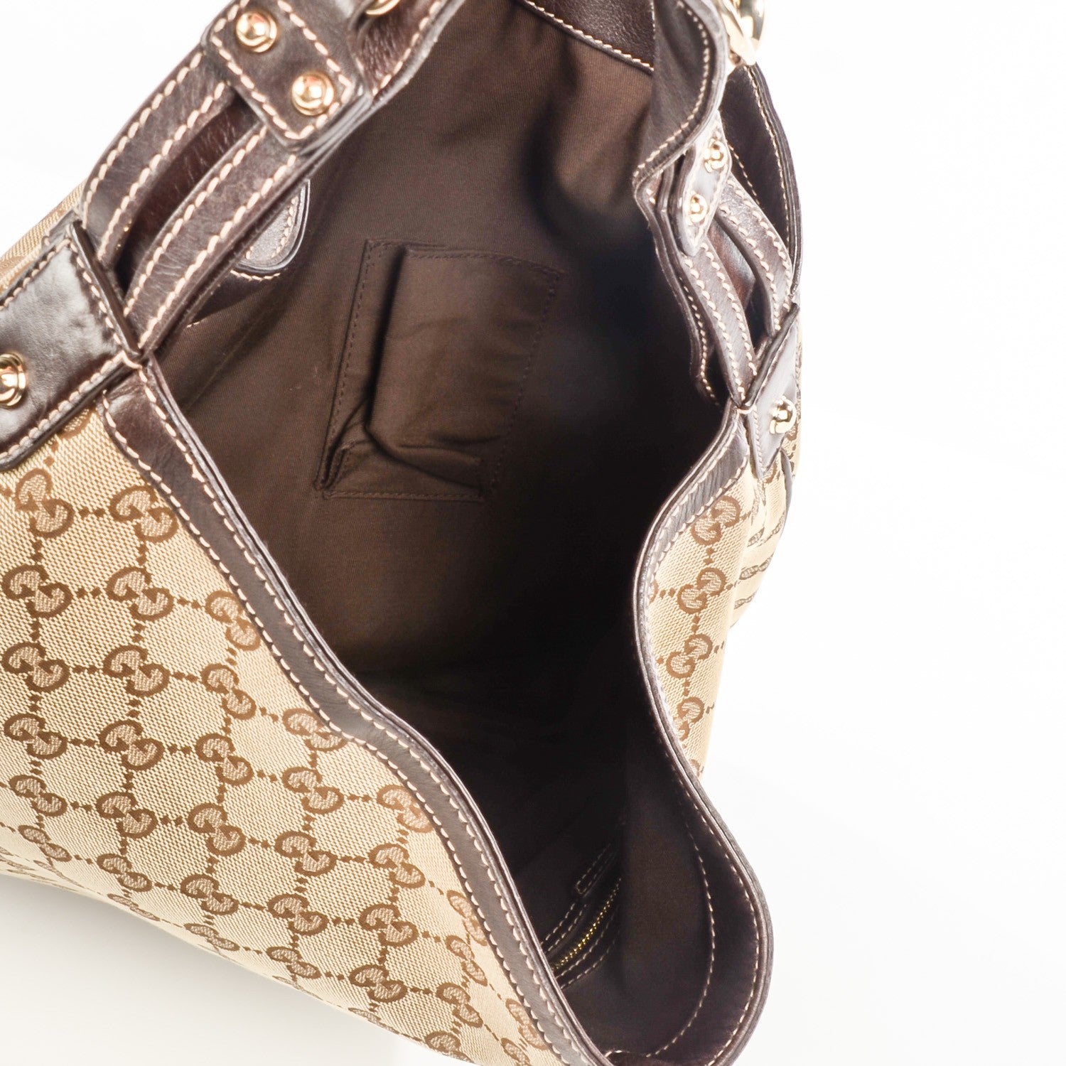 Gucci Monogram Large Wave Hobo Dark Brown 5 of 7