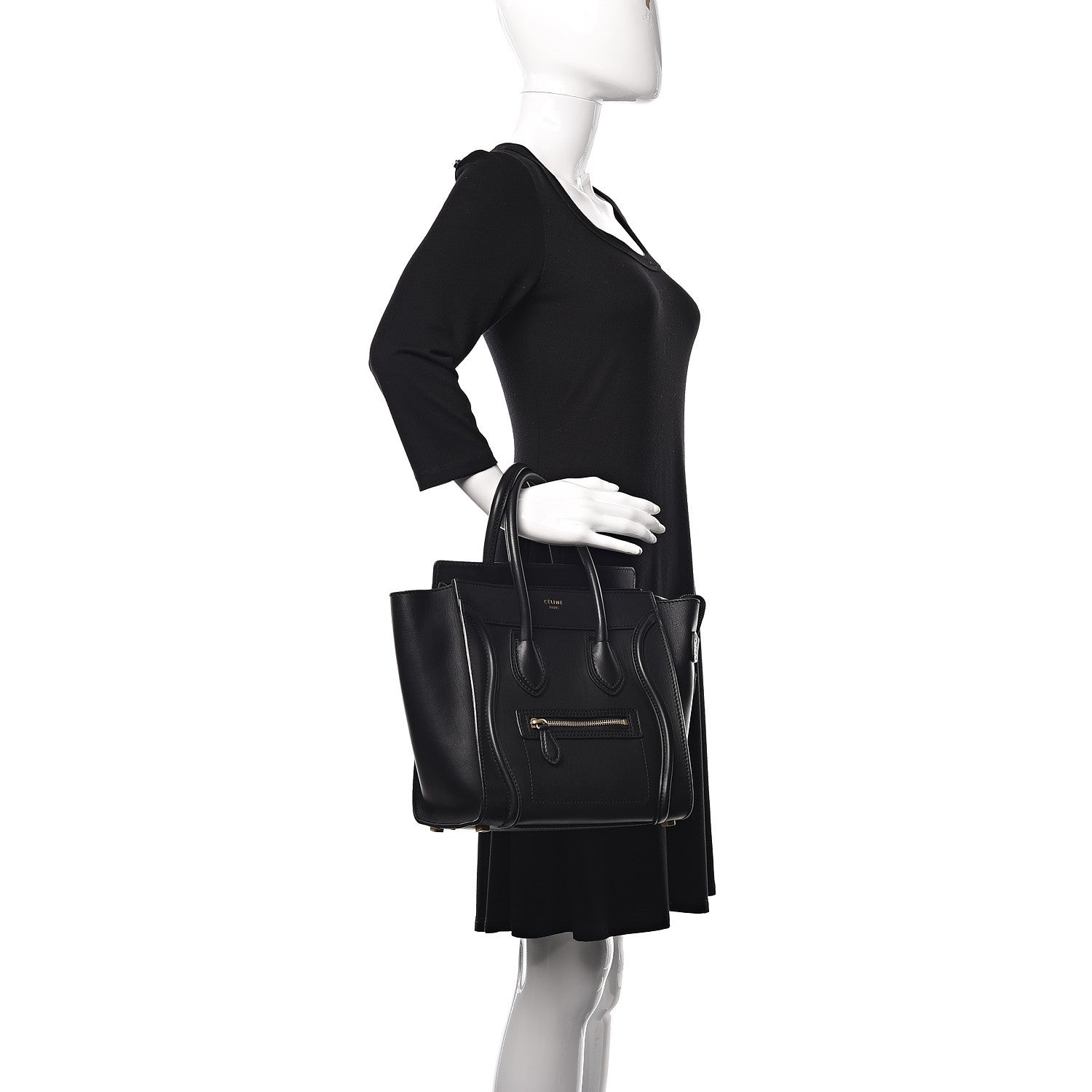 Celine Smooth Calfskin Micro Luggage Black 2 of 12