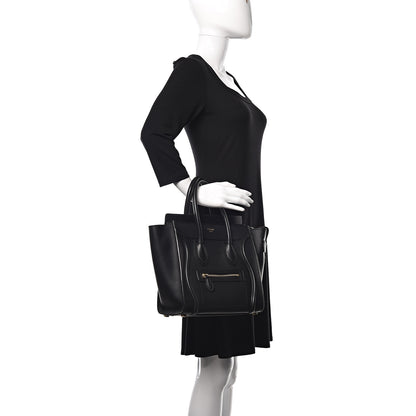 Celine Smooth Calfskin Micro Luggage Black 2 of 12