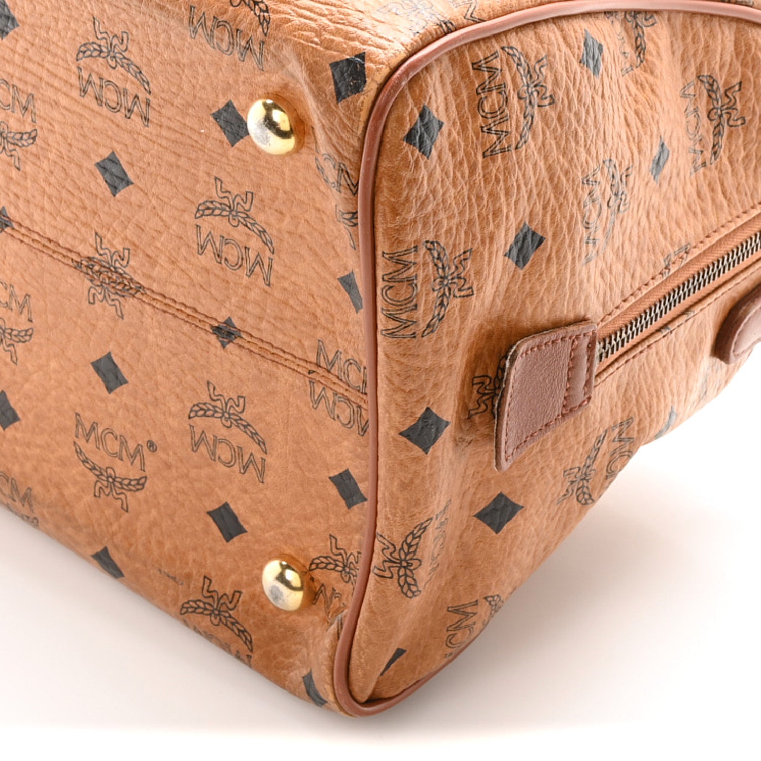 MCM Visetos Essential Boston Bag Cognac 9 of 9