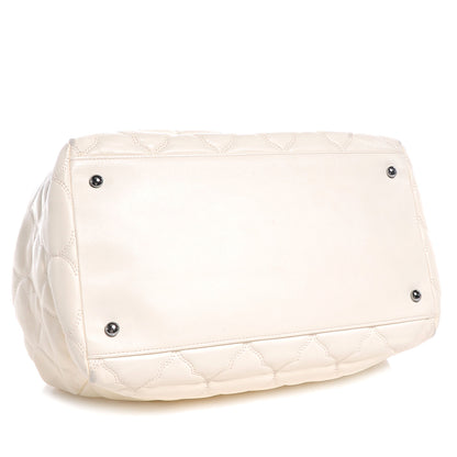 Chanel Lambskin Cells Accordion Tote Dark White 4 of 7