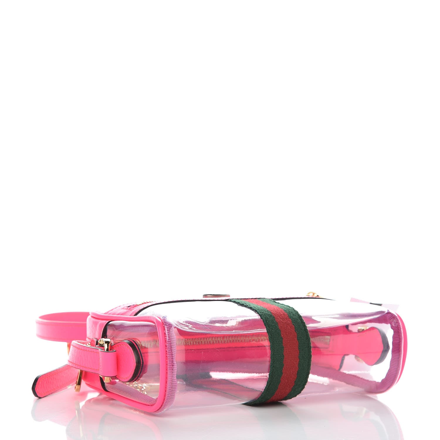 Gucci Vinyl Web Mini Ophidia Transparent Shoulder Bag Fluorescent Fuchsia 5 of 9