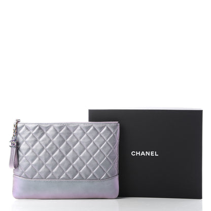 Chanel Iridescent Lambskin Quilted Medium Gabrielle Cosmetic Case Light Purple 10 of 10