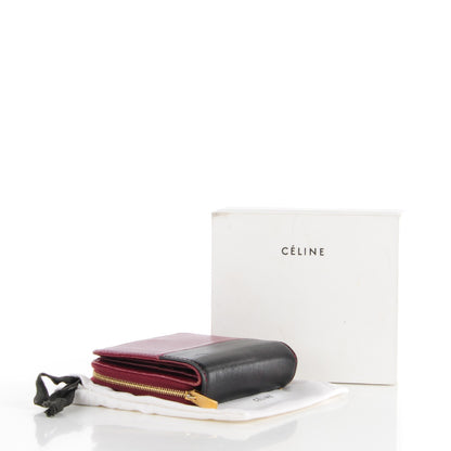 Celine Lambskin Zip Around Compact Wallet Burgundy Black 6 of 11