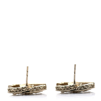 Chanel Enamel CC Baroque Earrings Black Gold 4 of 4