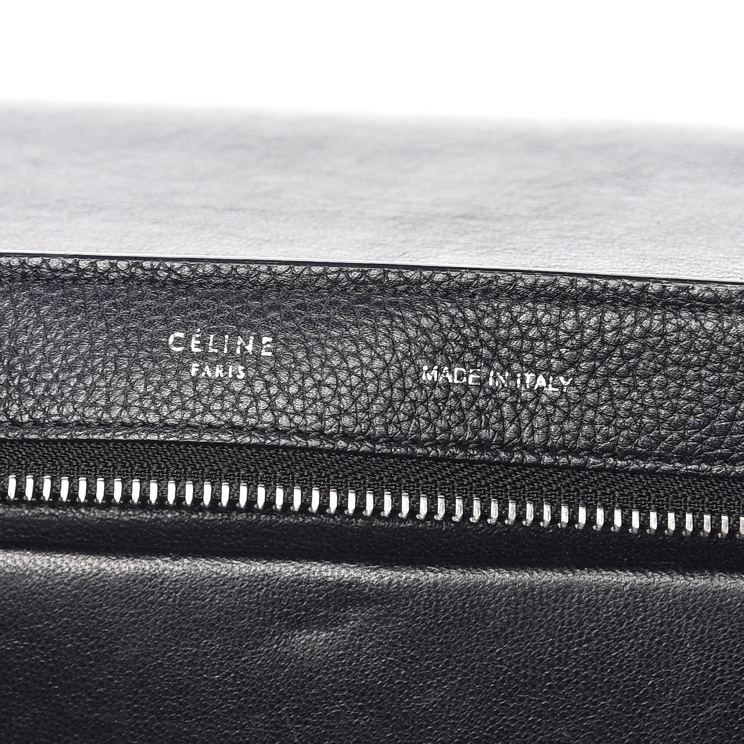 Celine Drummed Calfskin Suede Small Trapeze Black 7 of 11