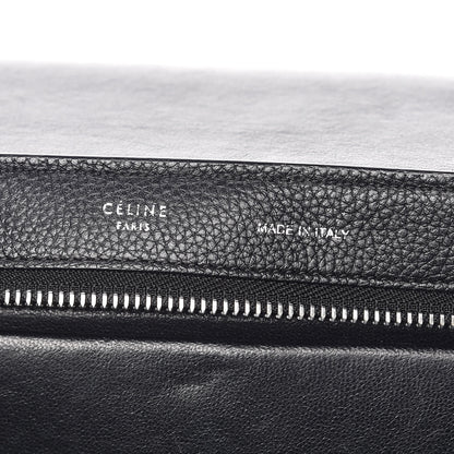Celine Drummed Calfskin Suede Small Trapeze Black 7 of 11