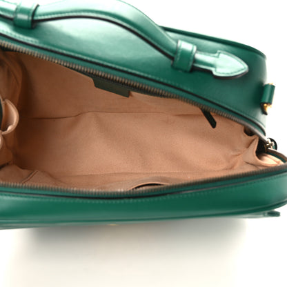 Gucci Calfskin Matelasse Sylvie Web Small GG Marmont Top Handle Shoulder Bag Emerald 5 of 12