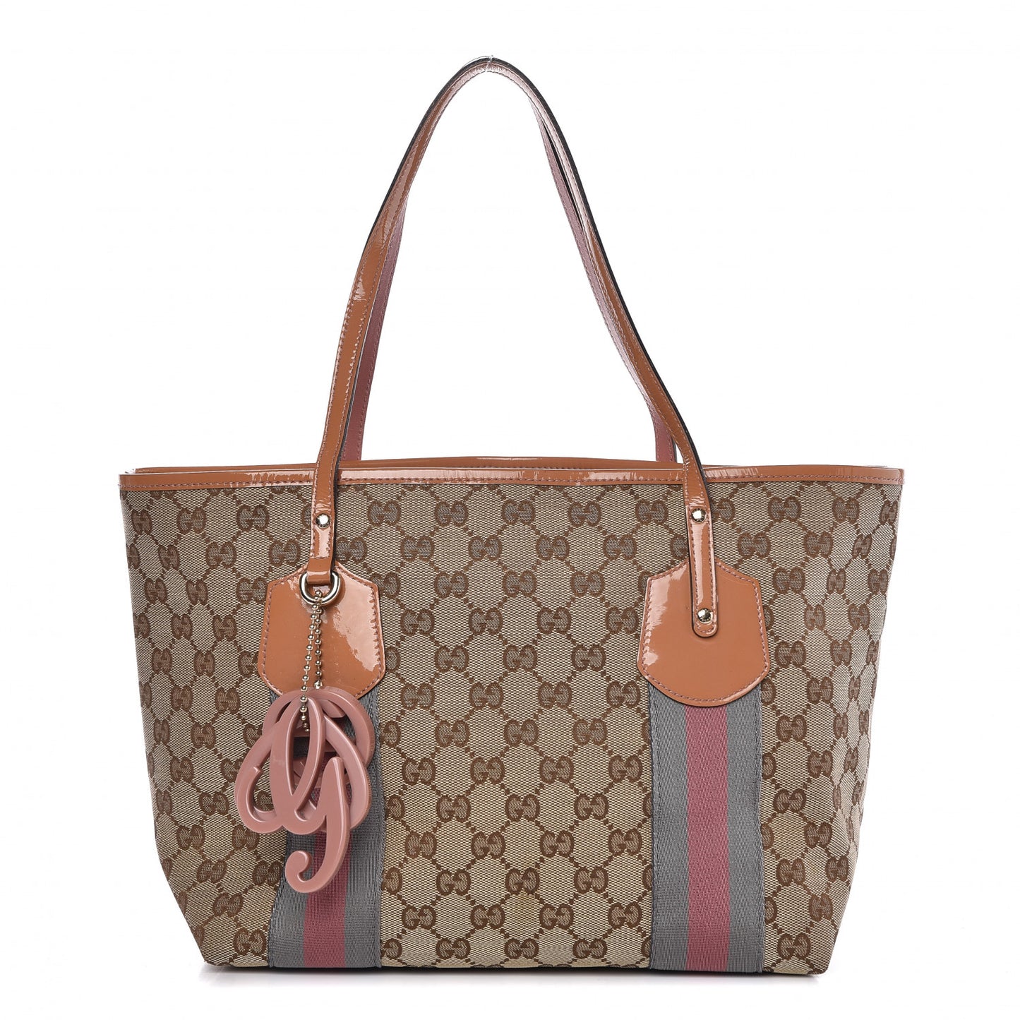 Monogram Patent Web Jolie Tote Bag Pink