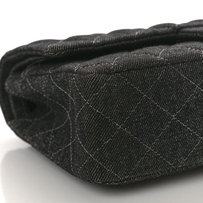 Chanel Denim Quilted Medium Double Flap Black 9 of 11