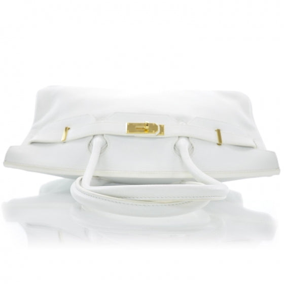 Hermes Taurillon Clemence JPG Shoulder Birkin II 42 White 5 of 10
