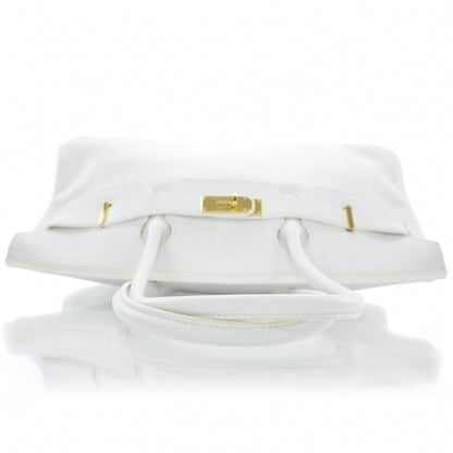 Hermes Taurillon Clemence JPG Shoulder Birkin II 42 White 5 of 10