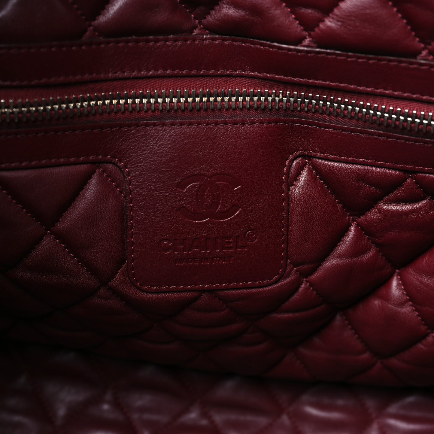 Lambskin Quilted Large Coco Cocoon Reversible Tote Black