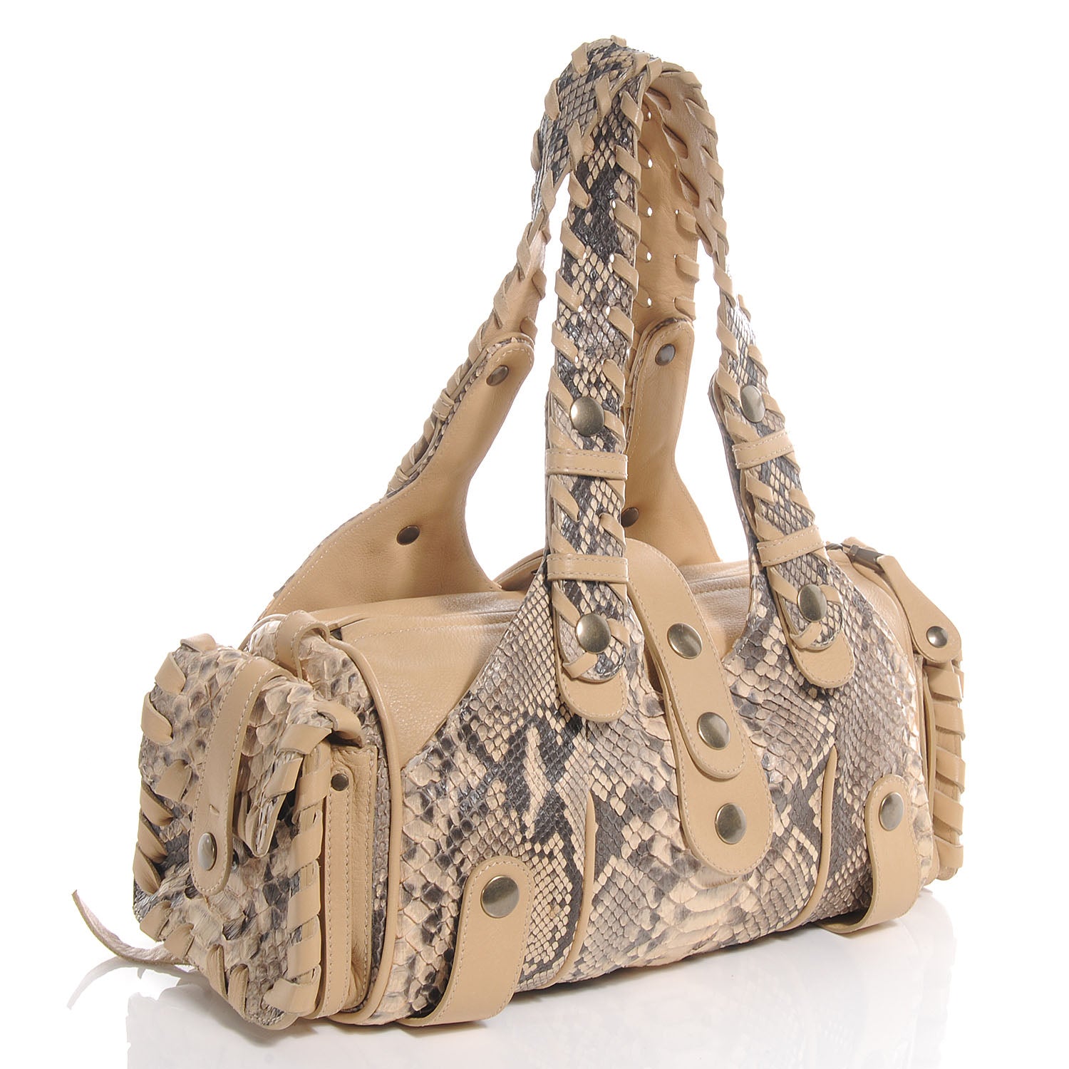 Chloe Python Silverado Shoulder Bag Beige 3 of 7