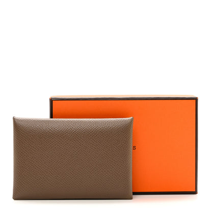 Hermes Epsom Calvi Card Case Etoupe 7 of 7