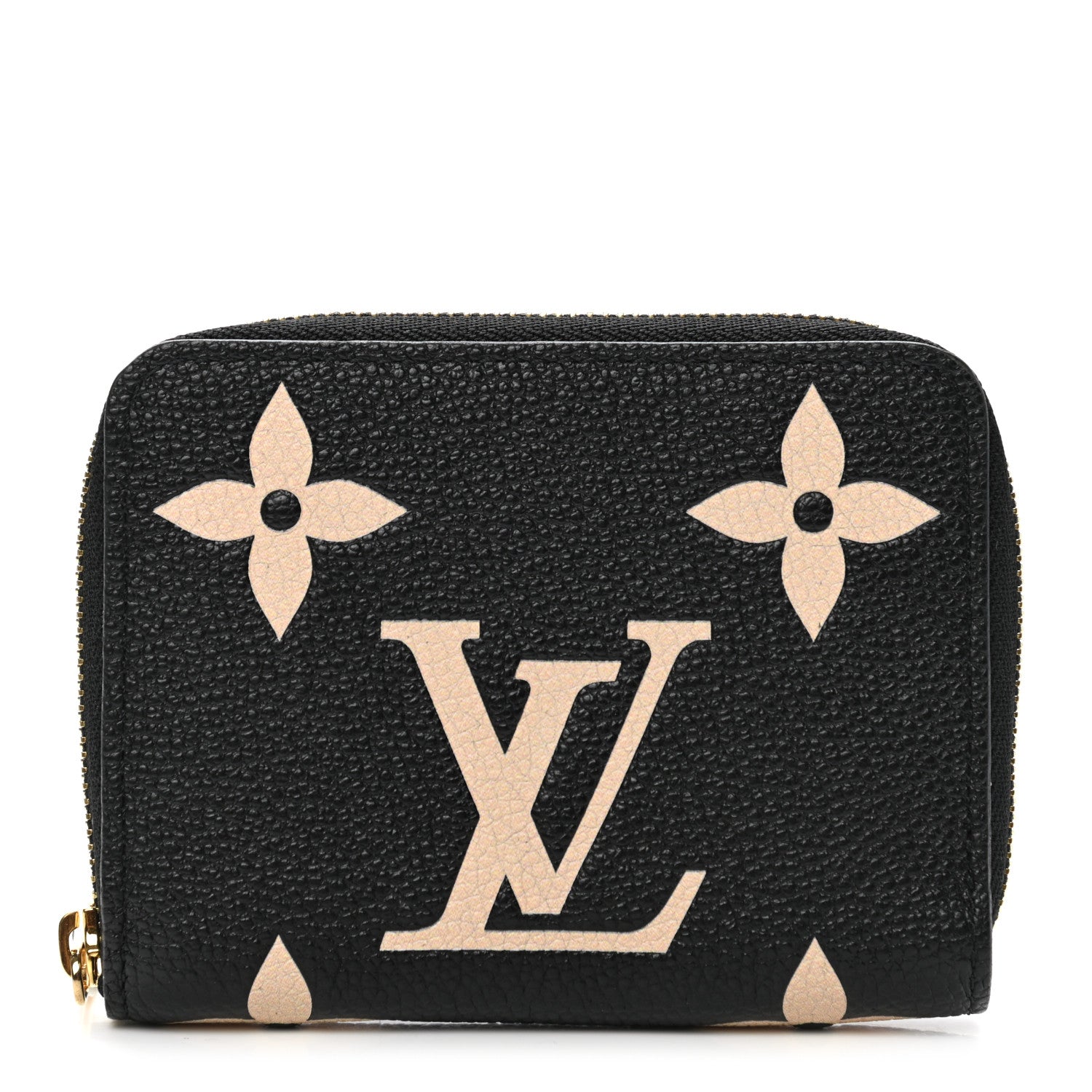 Louis Vuitton Empreinte Monogram Giant Zippy Coin Purse Black Beige 1 of 8
