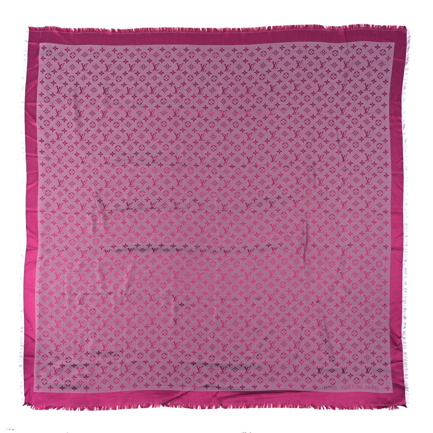 Louis Vuitton Wool Silk Monogram Denim Shawl Pivoine 1 of 3