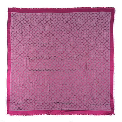 Louis Vuitton Wool Silk Monogram Denim Shawl Pivoine 1 of 3