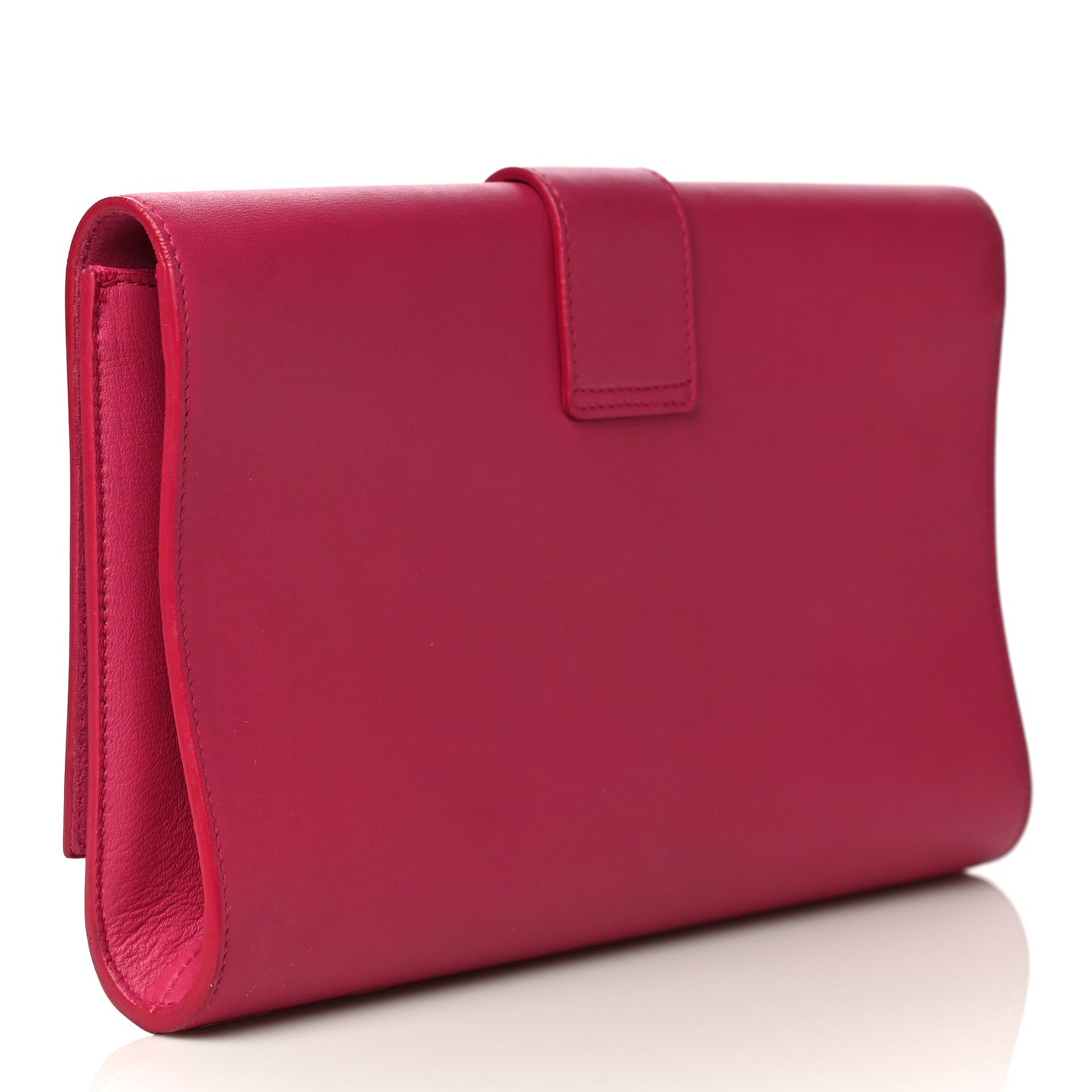 Calfskin Classic Y Ligne Clutch Fuchsia