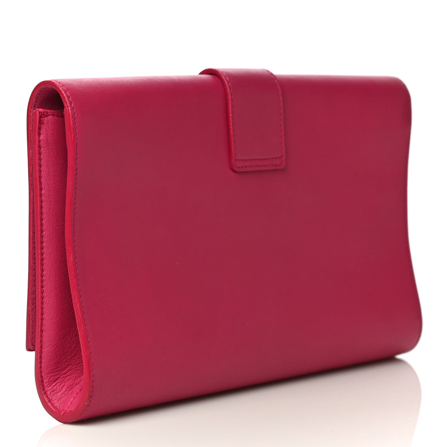 Saint Laurent Calfskin Classic Y Ligne Clutch Fuchsia 3 of 29