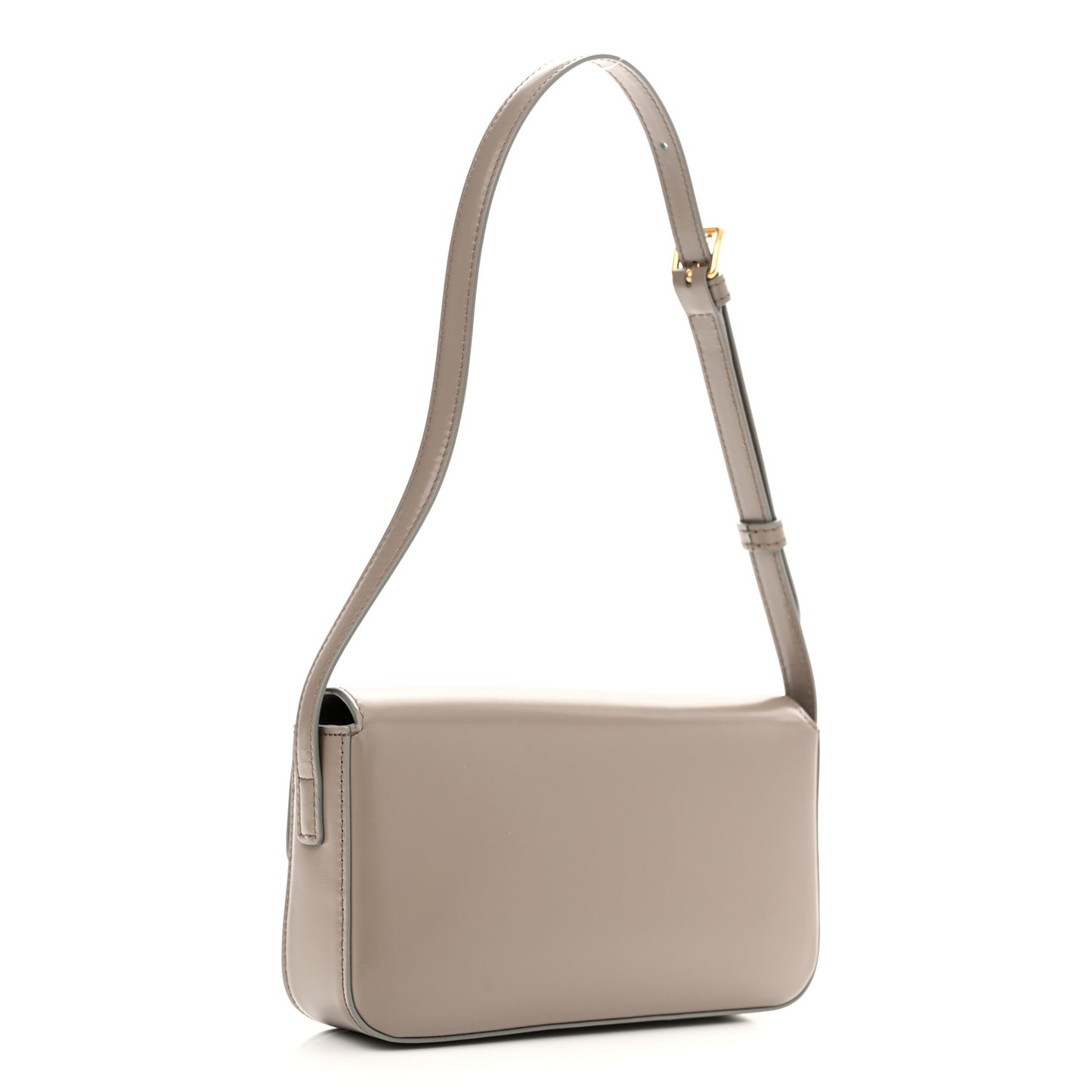 Natural Calfskin Triomphe Shoulder Bag Pebble