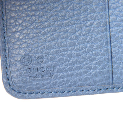 Gucci Monogram Dollar Calfskin Zip Around French Flap Wallet Beige Ebony Mineral Blue 6 of 8