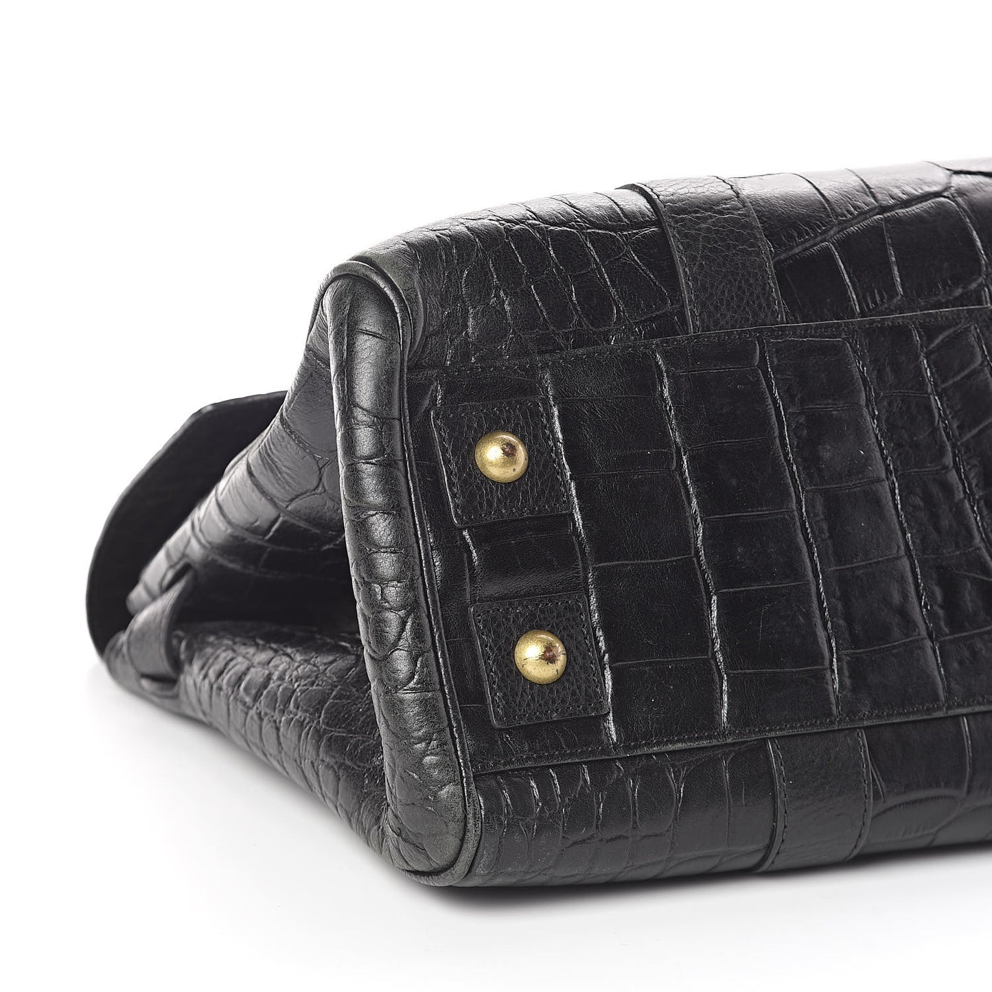 Calfskin Crocodile Embossed Bayswater Black