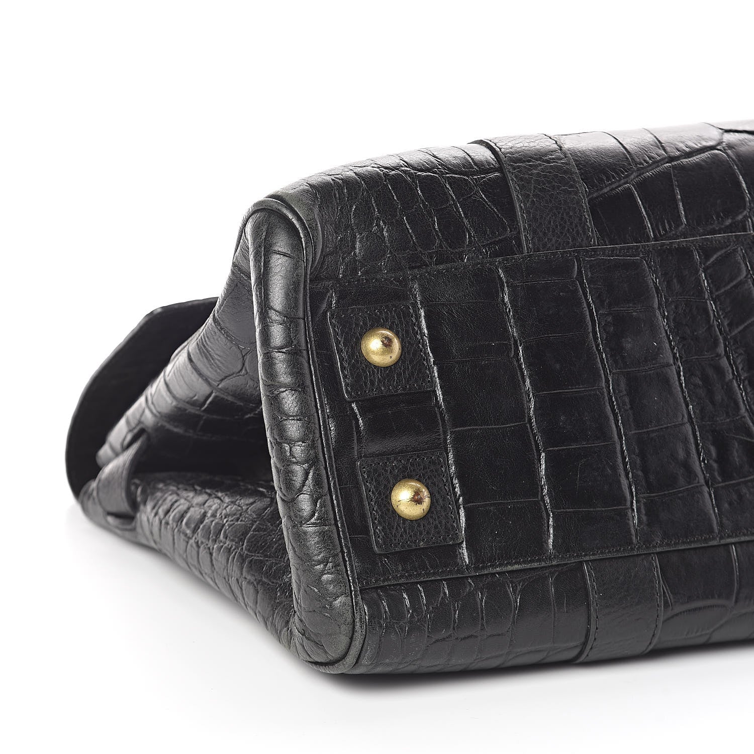 Mulberry Calfskin Crocodile Embossed Bayswater Black 9 of 10