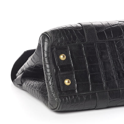 Mulberry Calfskin Crocodile Embossed Bayswater Black 9 of 10