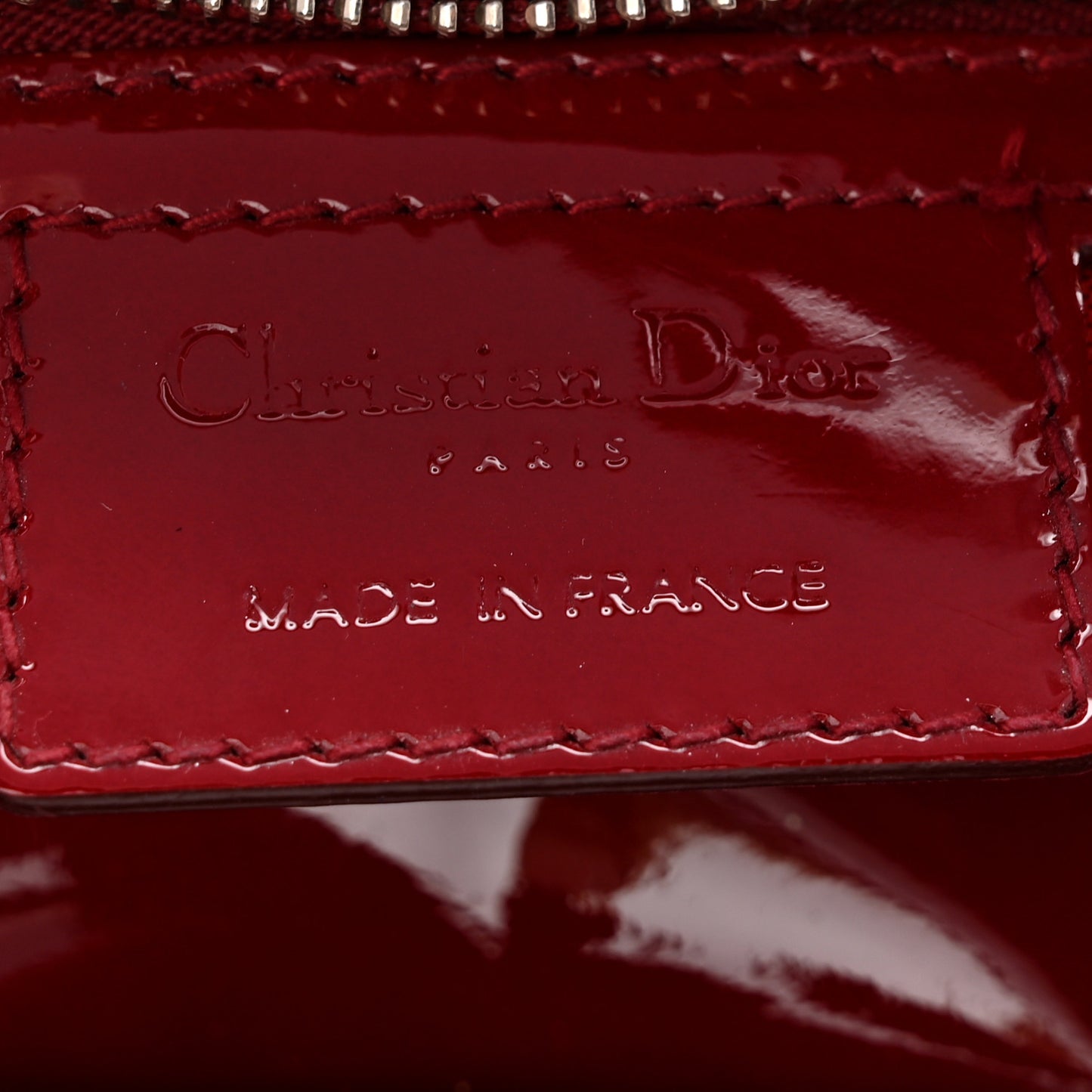 Patent Cannage Medium Lady Dior Red
