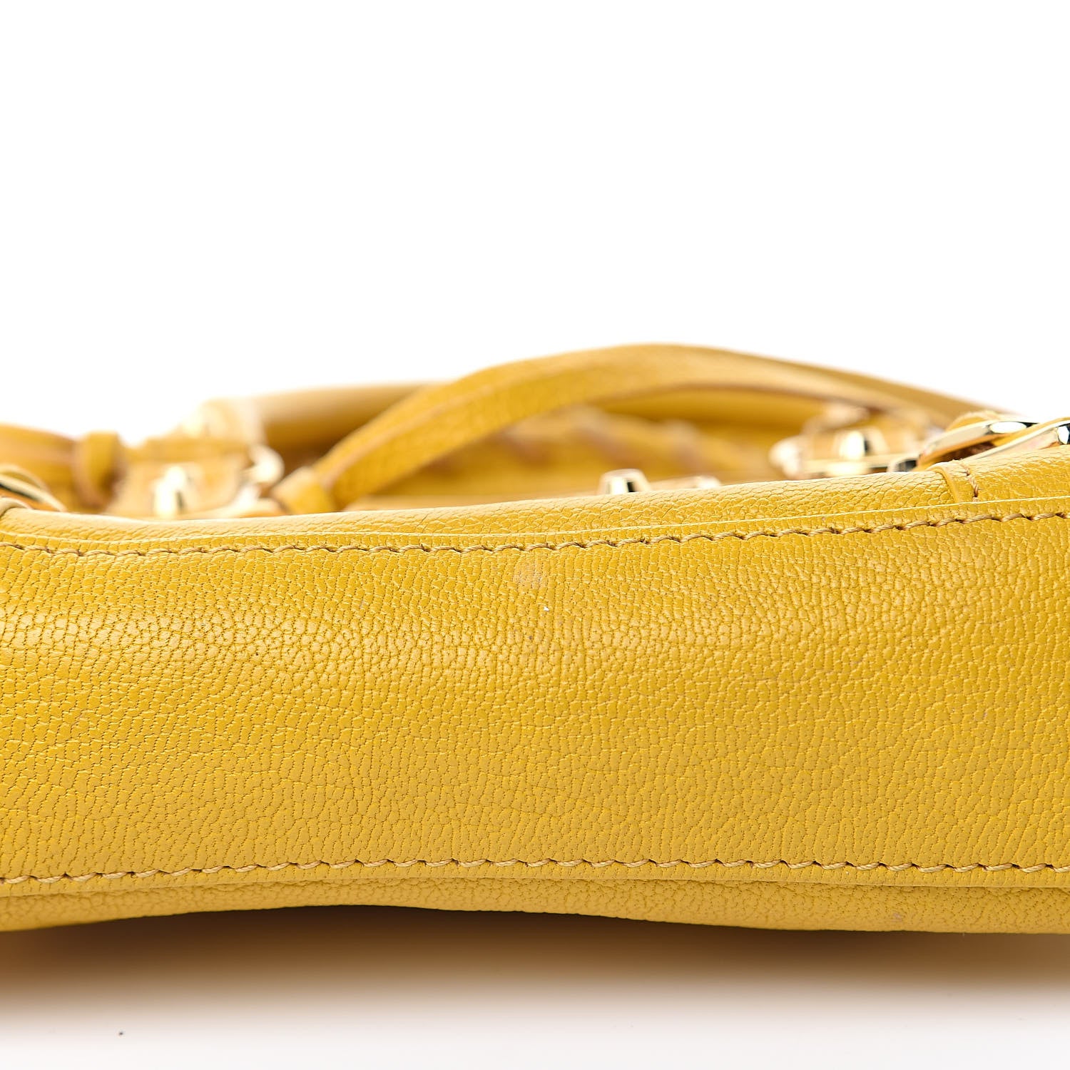 Balenciaga Chevre Silver Metallic Edge Hardware Nano City Jaune Epi 10 of 14